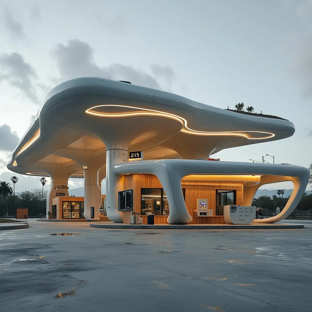 Estación de servicio moderna en Argentina